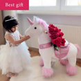 thumbnail image 5 of PonyCycle Authentic Unicorn Ride on Toys for Girls (with Brake/ 31.1" Height/ U3 for Age 3-5) Pink Unicorn Kids Ride on Toys Plush Walking Unicorn Ux302, 5 of 5