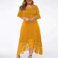 thumbnail image 3 of CHUANK Robes Maxi d'Été Grande Taille pour Invitée de Mariage Robe en Dentelle à Empiècements Épaules Dénudées Longues Robes Manches Courtes, 3 of 7
