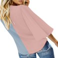 thumbnail image 3 of CHUANK Women‘s Button Down V Neck Tops Ruffled 3/4 Sleeve Tie Knot Front Blouses White Sizes S-2XL, 3 of 3