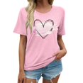 thumbnail image 1 of LUOGENLI T-shirts pour Femmes Mode Décontractée Chemises Imprimées Col Rond Manches Courtes Tee Tops Tunique Blouse 4TG T-shirts Graphiques pour Femmes Valentines L, 1 of 4