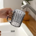 thumbnail image 3 of RKSTN Gobelet de Rinçage en Plastique Rayé et Extravagant Gobelet de Rince-Bouche Ménager Gobelets en Plastique Transparents avec Trous Réservoir à Dents Gobelet à Dents Brosse Gobelet de Lavage Coloré pour Couple, 3 of 5