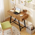 thumbnail image 3 of Topbuy Makeup Vanity Desk with Flip Top Mirror Dressing Table Set w/ Large Drawer & 6 Compartments, 3 of 9