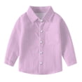thumbnail image 1 of vdgthytj Toddler Baby Boys Girls Button down Shirts Kids Collared Long Sleeve Uniform Dress Shirt Tops Spring Fall Clothes, 1 of 6