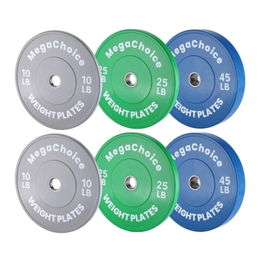 AKDSteel Plaques de Poids Pare-Chocs, Ensemble de Plaques Pare-Chocs en Caoutchouc de 2 Pouces pour l'Haltérophilie 10-100 Lb / Simple, Paires, Ensembles Options Multiples