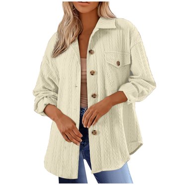 Pisexur Cardigans pour Femmes Tendance à Boutons à Revers Cardigans d'Automne pour Femmes Couleur Unie Manches Longues Vestes Cardigan Décontractées Texturées Amples Surdimensionnées Chandail Cardigan Blouse Hauts avec Poche