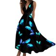 thumbnail image 1 of TJAZFJPA Robe Maxi Robes d'Été Sans Manches Robe de Travail Manches Courtes Imprimé Col en V Robe Décontractée pour Femmes Robe Maxi Grande Taille Robes de Cocktail pour Femmes Robe Longueur au Sol, 1 of 5