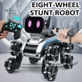 thumbnail image 4 of yeacher Voiture Robot Télécommandée à 8 Roues Argent-Noir avec Doubles Télécommandes, Lumières LED, Musique et Fonctions de Cascades pour Enfants (3 Piles Incluses), 4 of 6