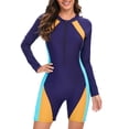 thumbnail image 2 of Aboser Womens Rash Guard 2024 Athletic Surfing Swimsuit Summer Long Sleeve Bathing Suit UV Proction Swimwear with Boyleg, 2 of 7