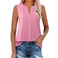 thumbnail image 2 of Liquidation! Hauts Grande Taille pour Femmes, Blouse à Manches Courtes d'Été pour Femmes, Mode Débardeur Décontracté Sans Manches à Col en V pour Femmes, 2 of 5