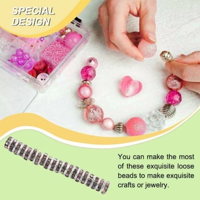 50 Pieces Rhinestone Rondelle Handmade Spacer Beads Jewelry Crystal Loose Bead Multi-colors Loose Bead Earring Necklace Accessories Purple