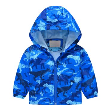 dmqupv Rain Jacket Girls Toddler Rain Jacket Kids Cartoon Windbreaker Coat Baby Girl Boy Zip Hooded Outerwear Fall Raincoat Camouflage,Size for 2-3 Years