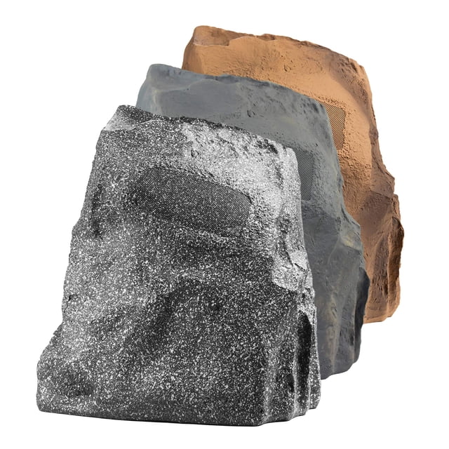 OSD Audio Haut-Parleur Omni Rock 8 Pouces Son à 360 Degrés Extérieur Résistant aux Intempéries Simple, Gris