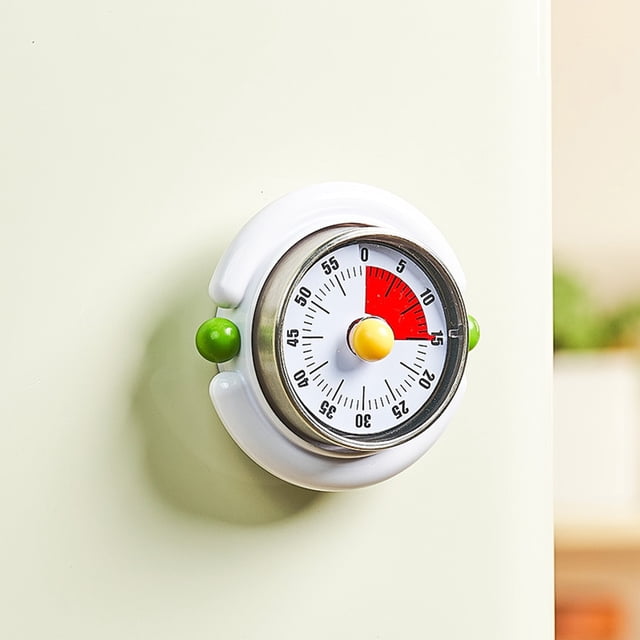 Mechanical Timer for Kitchen Cooking 60 Minute Countdown Analog Timer with Magnetic Back for Oven Microwave Baking Study Office Student Visual Time Management Tool Reminder - No Battery Needed
