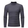 thumbnail image 1 of CEHVOM Chemise de Base Ajustée Extensible Unie à Col Mi-Haut à Manches Longues pour Homme Vente, 1 of 6