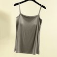 thumbnail image 1 of Tank Tops Women, Womens Solid Color Slit with Chest Pad Thin Style for Inner and Outer Wear Sleeveless Back Top Round Neck Camisole, 1 of 5