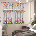 thumbnail image 2 of Rabbit Kitchen Curtains Valance Set of 3 Colorful Cute Groovy Flower Curtain Tier and Valance Living Room Curtains Window Decorations,Happy Easter Day Holiday Decor,M, 2 of 4