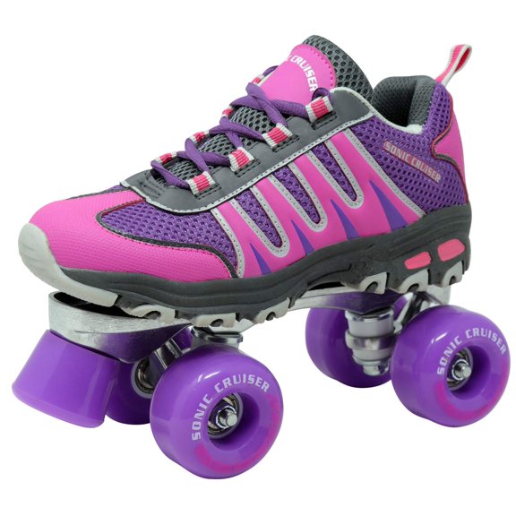 Lenexa Sonic Cruiser 2.0 Patins à Roulettes Unisexes / Coupe Confortable Style Espadrille Patins Quad pour Usage Intérieur/extérieur / Rose/violet (Dames 7 - Hommes 6)