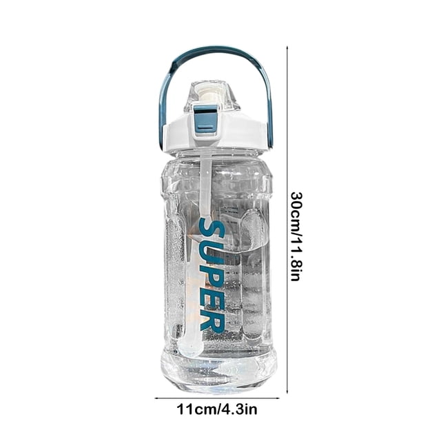 Ohufall 50oz Sports Water Bottle with staw Large-capacity With Scale Portable Concise Leak-proof Shatterproof plastic Water bottle