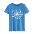 thumbnail image 4 of Nlife Women Sunflower Print Crew Neck Short Sleeves Top, 4 of 7