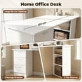 thumbnail image 4 of HOMCOM Computer Desk with 3-Tier Storage Shelves, Home Office Desk, White, 4 of 10
