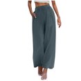 thumbnail image 1 of Summer Clearance 2025! Womens Plus Size Pants,Woman Fashion Solid Color Elastic Waist Drawstring Pocket Long Pants, 1 of 5