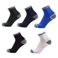 thumbnail image 1 of 5 Pairs Athletic Quarter Crew Socks Breathable Tab Socks Running Ankle Socks, 1 of 10