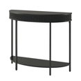 thumbnail image 2 of unipaws Fluted Half Moon Console Table, Modern 2-Tier Black Entryway Console, Sofa Back Table for Living Room (36" Width), 2 of 7