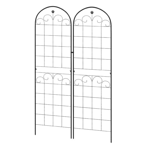 Outsunny 2 Pcs Garden Trellis for Climbing Plants, Outdoor Metal Trellis