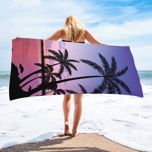 TopLLC Beach Towel Microfiber Beach Towel Super Lightweight Colorful Bath Towel Sandproof Beach Blanket Multi-Purpose Towel For Travel Swimming Pool 30x60 Inch on Clearance