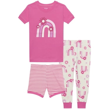PL Sleep Toddler Girl Three Piece Top, Pant & Short Set