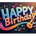 thumbnail image 4 of Musical Theme Happy Birthday Banner with Guitar and Notes Decorations Background Backdrop for Birthday Party Photography Props and Party Decor Supplies, 4 of 4