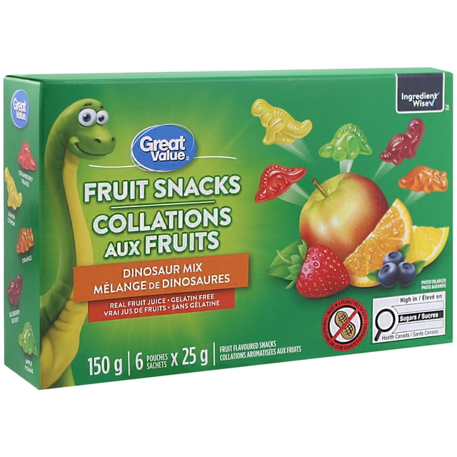 Great Value Mélange de Dinosaures Collations Aromatisées aux Fruits