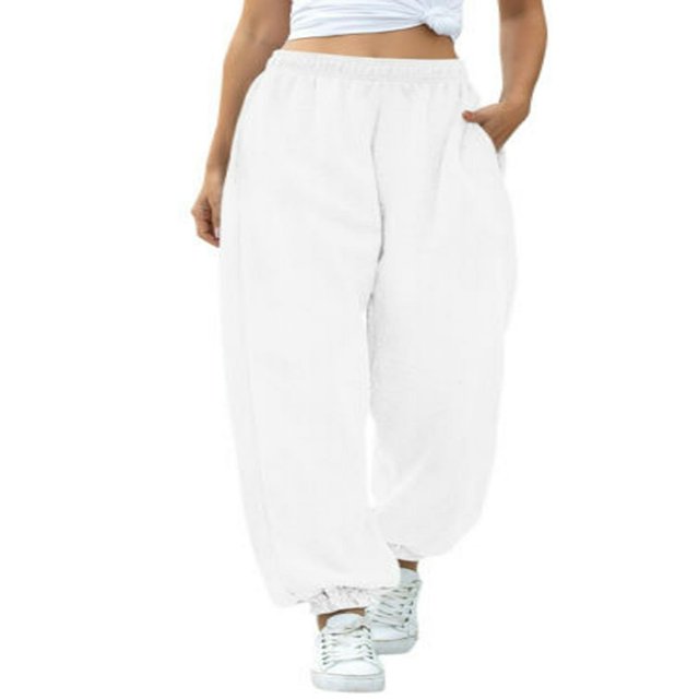 Pantalon de Jogging Décontracté en Coton pour Femmes Owl‘s-Yard, Taille Haute, Ample, pour Jogging/danse, Pratique
