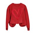 thumbnail image 5 of Yuyuzo Chandails pour Femmes Décontractés de la Saint-Valentin à Manches Longues, Col Rond, Coupe Ample, Chandails Minces à Enfiler, 5 of 5
