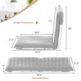 thumbnail image 2 of Gymax Chaise de Sol Réglable à 6 Positions, Fauteuil de Repos Pliant Rembourré, Gris, 2 of 9
