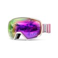 thumbnail image 1 of OutdoorMaster Lunettes de Ski OTG - Blanc - Lentille Violette avec Rouge Intégral, 1 of 2