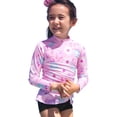 thumbnail image 2 of Toddler Girl Bathing Suits Rash Guard Set Flower Graphic Printed Sun Protection Long Sleeve Cute Swimwear Bathing Suits 12-18 Months, 2 of 6