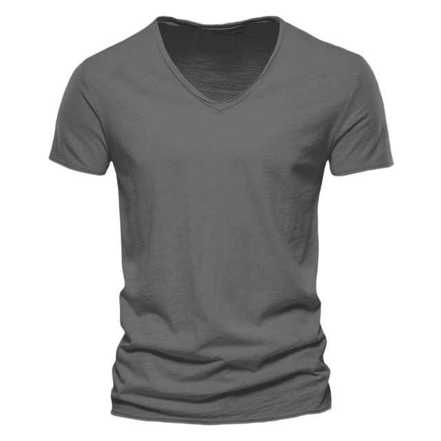 Men's Casual V Neck T Shirts Loose Fit Comfortable Stretchy Pure Color Summer Tee For Daily Wear With Shorts