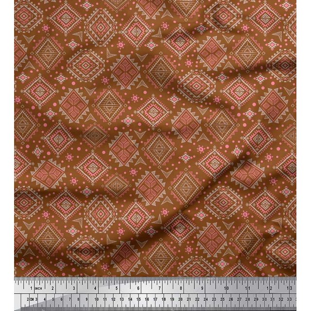 Soimoi Georgette Viscose Fabric Aztec Southwestern Decor Fabric Printed Yard 42 Inch Wide