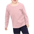 thumbnail image 2 of tarylea Baby Girl Clothes Crew Neck Undershirts Solid Color Long Sleeve Pullover Casual Loose Fall Basic Tops, 2 of 8