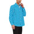 thumbnail image 4 of INSPIRE CHIC Men's Shirt Polka Dots Pattern Point Collar Long Sleeve Button Down Shirt 34 Blue, 4 of 7