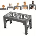 thumbnail image 2 of Elevated Dog Double Bowls, 5 Adjustable Heights Raised Dog Bowl Stand With 2 Removable, 2 of 5