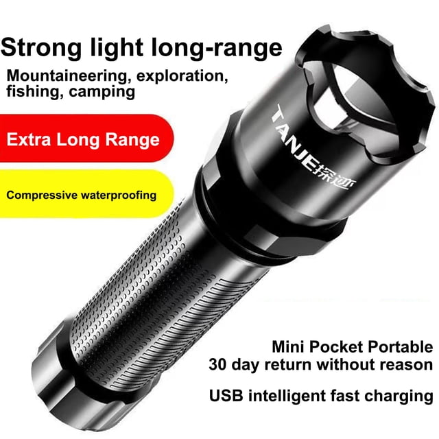 LJNYFDC Lampe de Poche d'Urgence Mini Lampe DEL Ultra Brillante Haute Luminosité Longue Distance d'Irradiation Format Compact Portable Étanche Usage d'Urgence