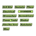 thumbnail image 1 of Tool Organization Labels 12-Pack Toolbox for Steel Toolboxes Carts Drawers and Cabinets in PET Reusable 3D Printed General Organization, 1 of 4