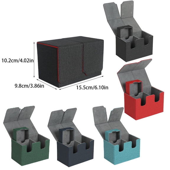 VONKY Boîte de Jeu de Cartes Collection Rassemblement Rangement Grande Capacité Protection Organisateur Support Contenant pour Adultes Noir Rouge