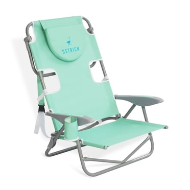 Ostrich la Chaise de Plage Inclinable Portable Robuste pour Sac à Dos avec Ouverture pour le Visage, Sarcelle