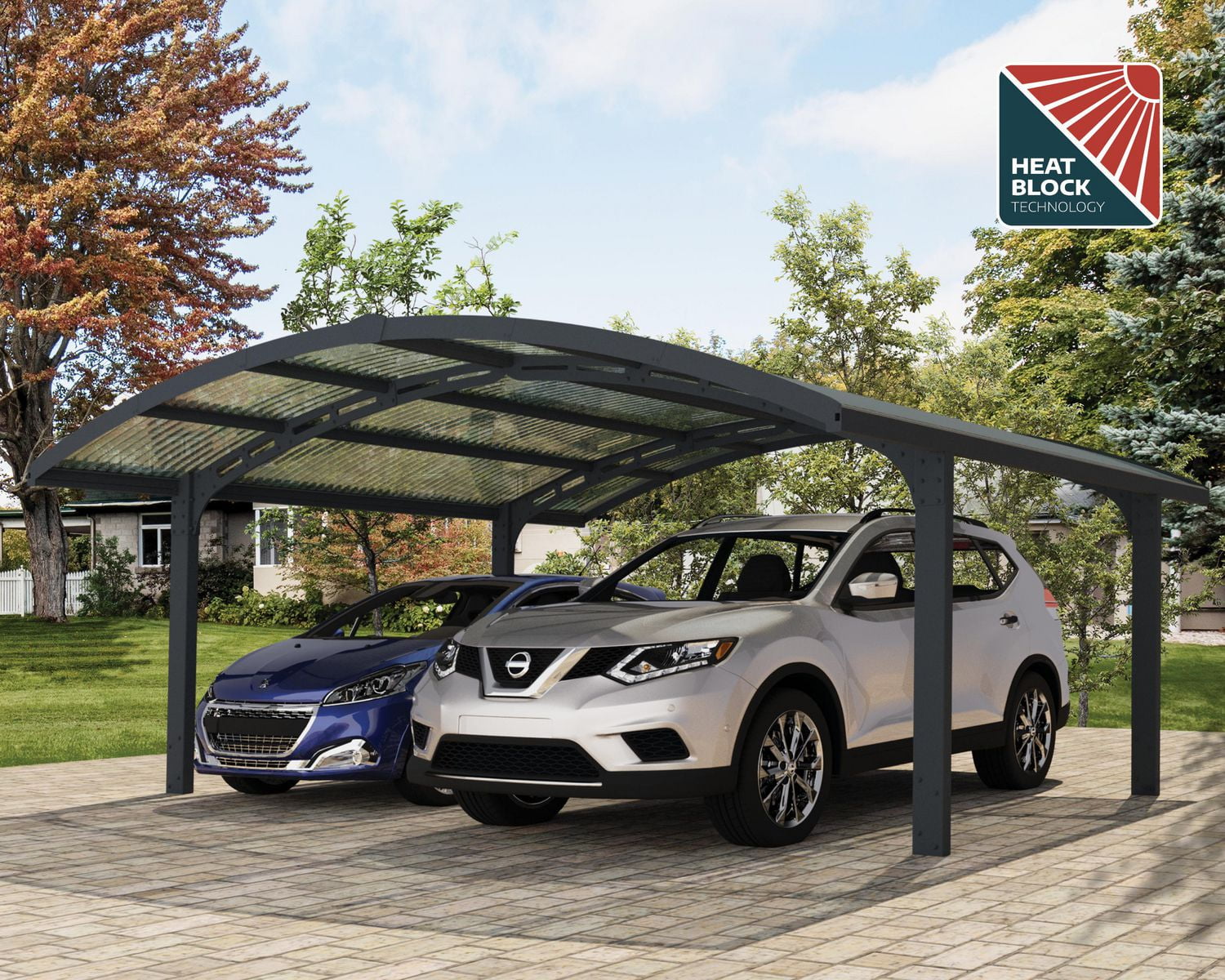 CANOPIA by PALRAM Arizona Double 16ft. x 19 ft. Carport Kit - Grey