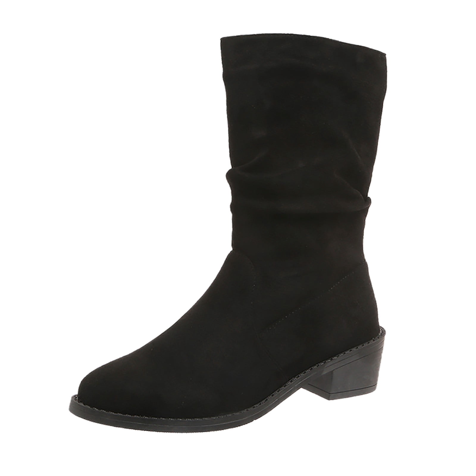 WEAIXIMIUNG Bottes-Chaussettes Femme Bottes Mode Automne et Hiver en Suède Mi-Mollet Bottes Confortables au Tempérament