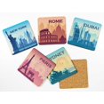 thumbnail image 2 of Inkdotpot Ensemble de 6 sous-Verres à Boisson Décoratifs, Base en Liège Antidérapante sous-Verres Carrés de 4 Pouces Imprimés Nettoyage Facile - Monuments, 2 of 8
