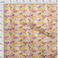 thumbnail image 4 of oneOone Tissu Polyester Spandex Jaune Feuilles Matériel de Robe Tissu Imprimé Tissu au Mètre 56 Pouces de Large, 4 of 5